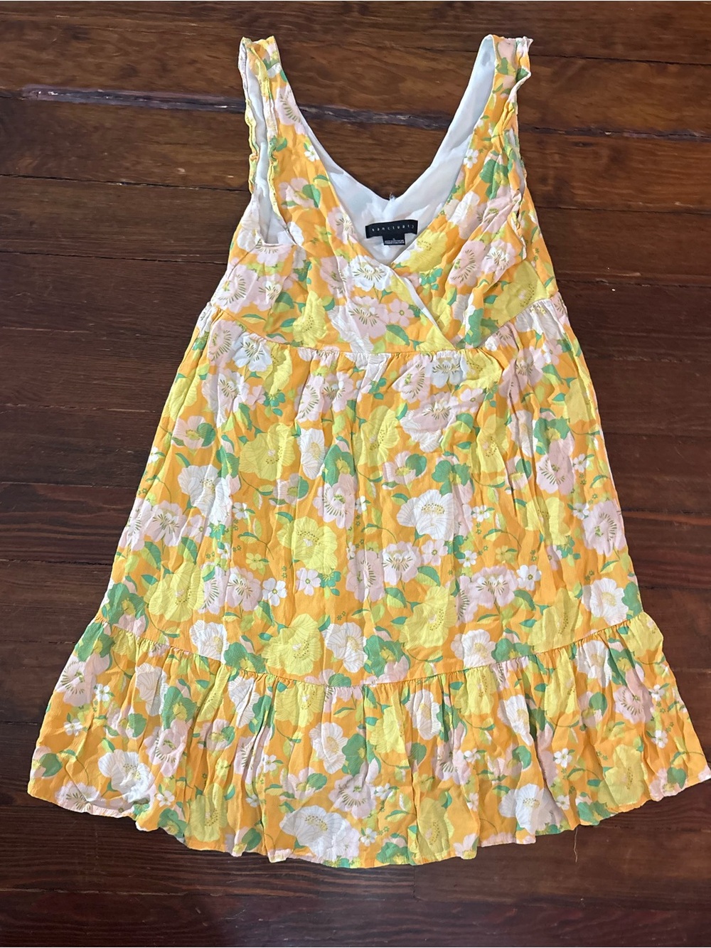 Sanctuary yellow orange floral dress size S
